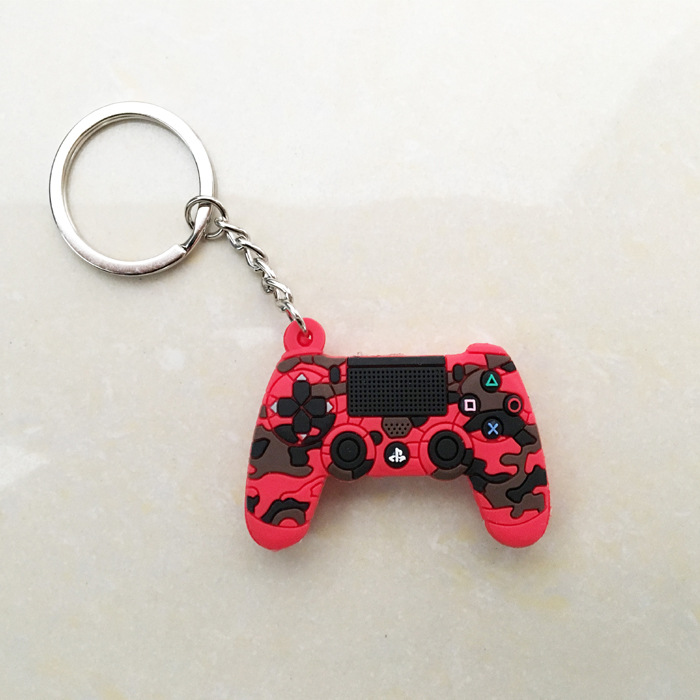 Rubber Game Controller Keyring Keychain PlayStation RED 