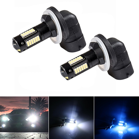 2pcs H27 881 880 Car Led Fog Lights DRL White Ice Blue Auto Daytime Running Light 12V 4014 Foglight Lamp ► Photo 1/1