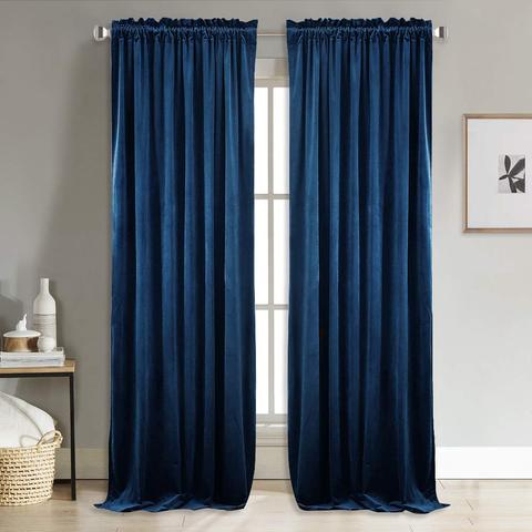 Modern Solid Velvet Blackout Curtains Custom Size Soft Comfortable Blinds Window Curtain for Living Room Bedroom dining room ► Photo 1/6