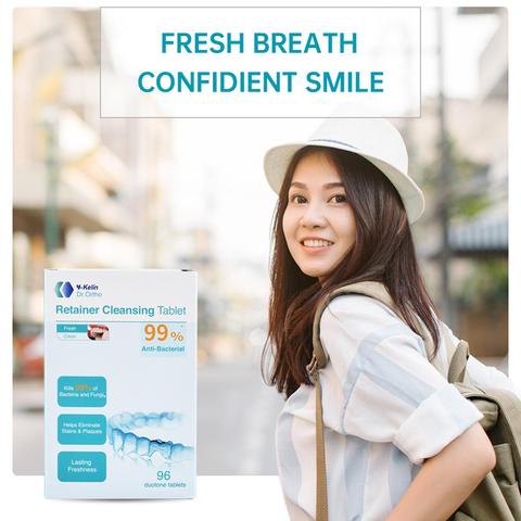 Y-kelin Retainer Cleansing Tablets 96 Effervescent  Orthodontic Straightener  Anti-bacteria Sterilizing Dental care ► Photo 1/6