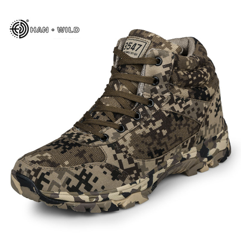 2022 Winter Men Boots Camouflage Warm Wool Cotton Army Combat Tactical Military Shoes Men's Ankle Outdoor Snow Boots Man ► Photo 1/6