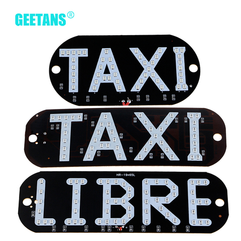 Geetans 1pc Taxi Led Car Windscreen Cab Indicator Lamp Signal 4 Colors 3 models LED Windshield Taxi Light Lamp 12V BG ► Photo 1/6