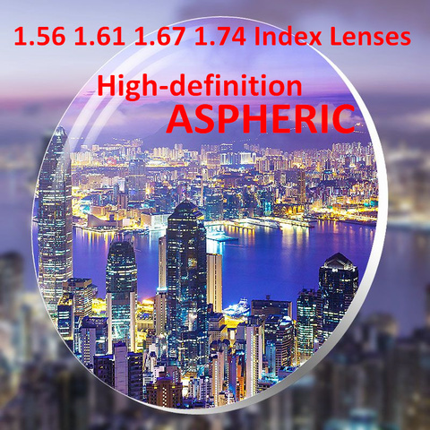 High Quality 1.61 Index ASPHERIC Optical prescription HD Resin Lens for Myopia and Presbyopia ► Photo 1/2