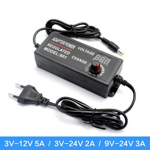 Adjustable AC to DC 3V 12V 3V 24V 9V 24V Universal adapter with display screen voltage Regulated 3V 12V 24V power supply adatper ► Photo 1/6
