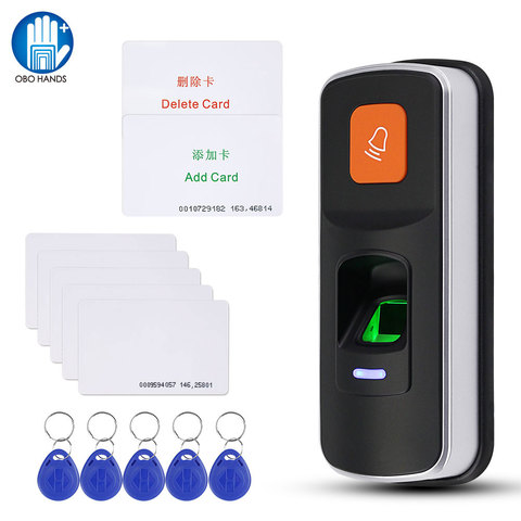 RFID Biometric Fingerprint Access Controller Standalone Finger Reader SD Card Download for Door Lock with 125KHz Keychains ► Photo 1/6