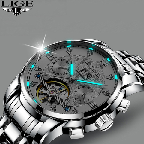 Relogio Masculino LIGE 2022 Men's Self-Wind Tourbillon Mechanical Watches Water Resistant Automatic Skeleton Watch Men Relojes ► Photo 1/6