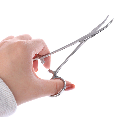 Hemostatic Clamp Forceps Straight & Curved Tweezers Medical Surgical Serrated ► Photo 1/6