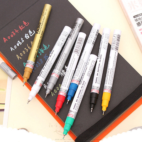 Metallic Marker 8 Colors 0.7mm Extra Fine Point Paint Marker Non-toxic Waterproof Permanent Marker Pen DIY Art ► Photo 1/4
