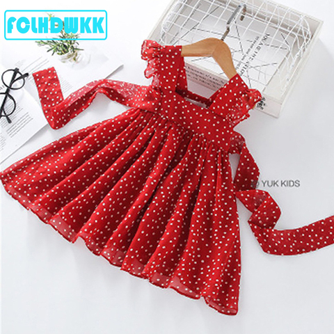 2-6Y Girls Red Bow Dress Princess Tutu Summer Dress for Girls Children Birthday Party Vestidos Kids Autumn Spring Dresses ► Photo 1/6