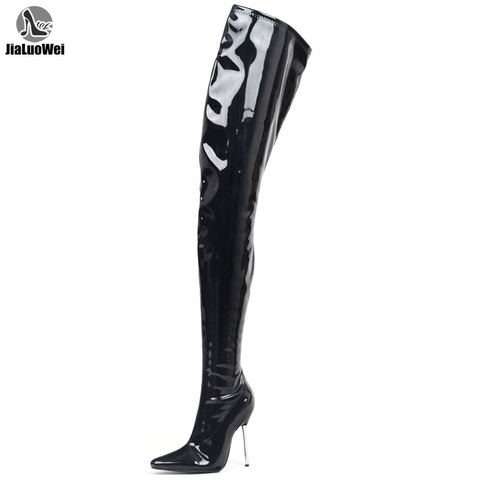 Crotch Boots Thigh High Sexy Fetish Long Boots 12cm Extreme High Heel Over-The-knee Shiny Matte Patent PU Leather Women Boots ► Photo 1/6