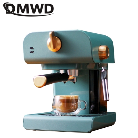 DMWD MINI Espresso Coffee Maker 5Bar Italian Pump Pressure Steam Milk  Frother Foam Bubble Machine Automatic