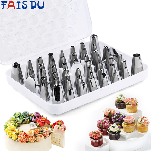 52pcs/set Cake Decorating Tips Set With Storage Box Piping Nozzles Pastry Nozzles Baking Accessories Cake Decoration Tools ► Photo 1/6