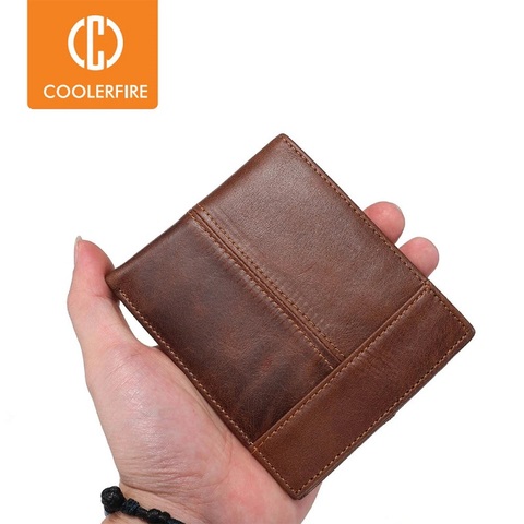 Purse For Men Genuine Leather Men's Wallets Thin Male Wallet Card Holder Cowskin Soft Mini Purses  PJ002 ► Photo 1/6
