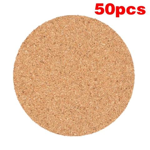 50Pcs Handy Round Shape Dia 9cm Plain Natural Cork Coasters Wine Drink Coffee Tea Cup Mats Table Pad For Home Office Kitchen New ► Photo 1/6