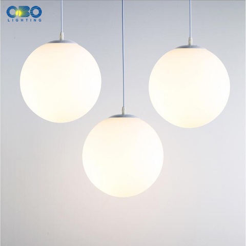 Modern Pendant Lamp White Glass Nordic Vintage Loft Fixtures E27 E26 LED Indoor Cord Pendant Lights Spherical For Ball Bedroom ► Photo 1/6