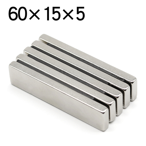 1/2/5 Pcs 60x15x5 Block NdFeB Neodymium Magnet N35 Super Powerful imanes Permanent Magnetic ► Photo 1/6