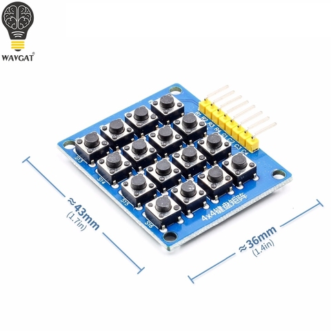 8pin 4x4 4*4 Matrix 16 Keys Button Keypad Keyboard Breadboard Module Mcu for arduino Diy Kit ► Photo 1/6