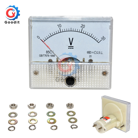 85C1 DC Analog Voltmeter Meter Panel 30V 50V 85C1 Pointer Gauge Panel Amp Volt Voltage Digital Display ► Photo 1/6