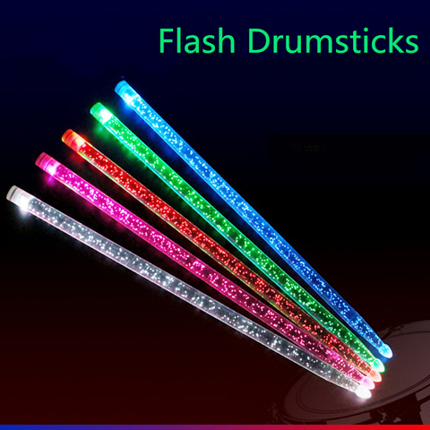 5A Acrylic Flash Drum Sticks Noctilucent Glow in The Dark Stage Performance Luminous Jazz Drumsticks ► Photo 1/6