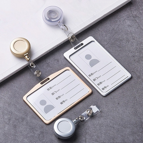 Aluminum Alloy Card Badge Holder Business Work Card With ABS Retractable Badge Reel Pull ID Card Holder Nurse Accessories ► Photo 1/6