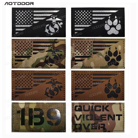 IR Infrared Reflective USA Flag Patches Navy Seal Embroidered Patches American US Flags Tactical Military badges ► Photo 1/6