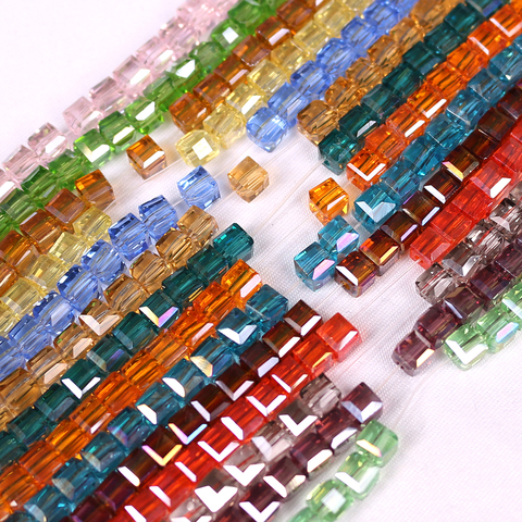 ZHUBI Crystal Cube Beads Spacer DIY Making Jewelry 2/3/4/6/8/10MM Loose Faceted Glass Square Beads For Needlework Accessories ► Photo 1/6