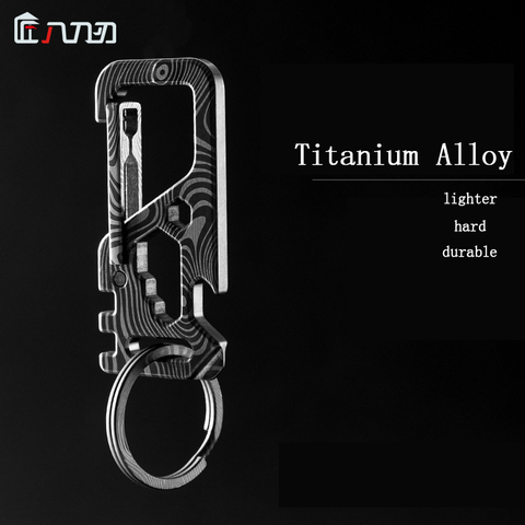 All Titanium EDC Keychain Set Carabiner Quick Release Multi-Function Tool with Bottle Opener Hex Wrench Compact Size Key Holder ► Photo 1/6