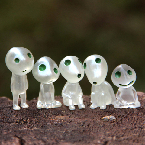 Car Ornament Resin Cute Mini Luminous Decoration Alien Dolls Automobiles Interior Forest Spirit Elf Decor For Princess Mononoke ► Photo 1/6