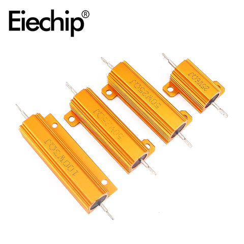 100W RX24 Aluminum Power Metal Shell Case Wirewound Resistor Load Resistor Error Canceller LED Decoder Light 6ohm 8ohm 10ohm ► Photo 1/6