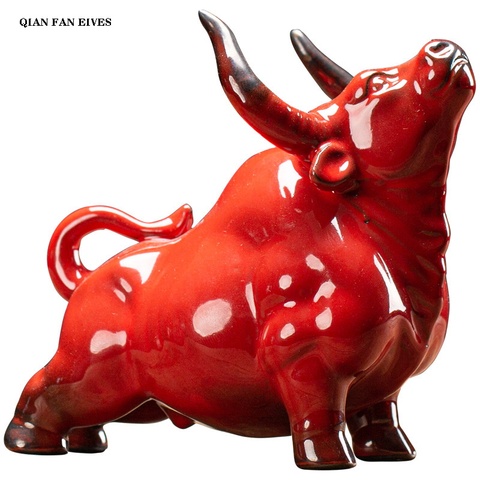 European ceramic bull figurine，Modern art sculpture，Home decoration accessories，Office decoration figurines，free delivery ► Photo 1/6