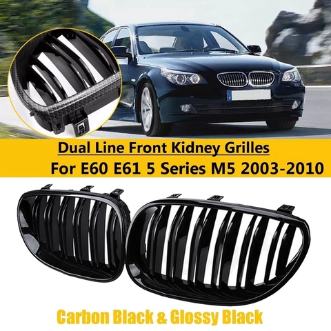 Gloss Black Car Front Kidney Grille Grill for BMW 5 Series E60 E61 M5 520I 535I 550I 2003-2010 Sedan ► Photo 1/6