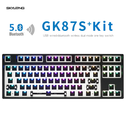 gk87s hot swappable 80% Dual Mode Bluetooth 5.0 Custom Mechanical Keyboard Kit rgb switch leds type c software programmable ► Photo 1/6