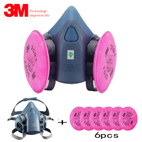 7 In 1 Suit SPray Paint Dust Mask respirator For 3M 7502 2091 P100 Industry Dust Respirator Fliters ► Photo 1/6