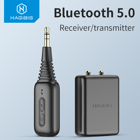 Hagibis Bluetooth 5.0 Receiver Transmitter with Airplane Flight Audio Adapter aptx  For TV Headphone PC PS4 Bose  Beats  AirPods ► Photo 1/6