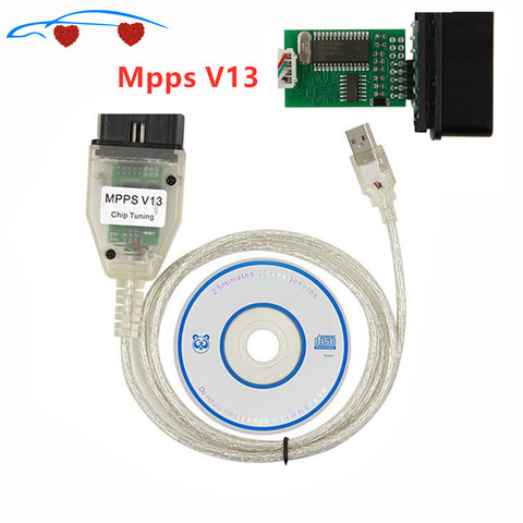 ECU MPPS V13.02 Firmware V13 v16 Chip Tuning 12V OBD2 Diagnostic Scanner Cable USB Port OBDII Connector Adapter ► Photo 1/6