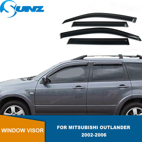 Window Deflector Visor For Mitsubishi Outlander 2002 2003 2004 2005 2006 Black Rain Sun Guard Vent Wind Shield Window Visor SUNZ ► Photo 1/6