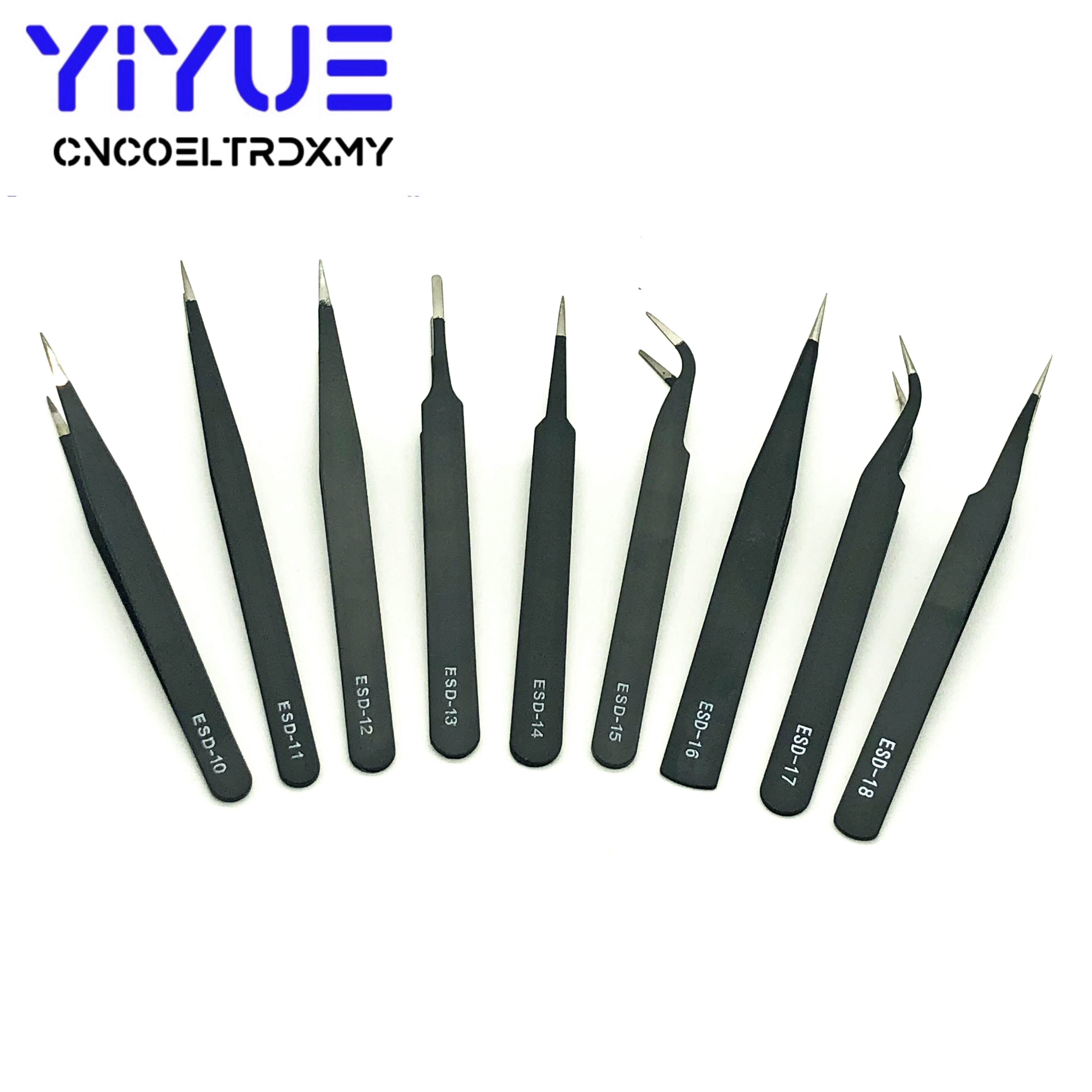 9 Types Anti-static ESD Stainless Steel Tweezers Maintenance Tools Industrial Precision Curved Straight Tweezers Repair Tools ► Photo 1/6