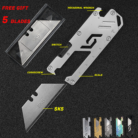 EDC Utility knife Outdoor Self-defense Knives Wallet Credit Card Knife Outdoor Multitool Military Credit Tools Pendant Hand Tool ► Photo 1/6