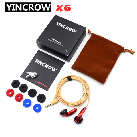 100% Original YINCROW X6 3.5mm In-ear Earphones flat head earbuds professional fever HIFI Earphone PK PK1 MX985 without Mic ► Photo 1/6