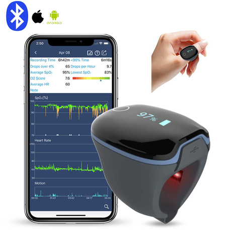 Bluetooth IOS Android Wearable Sleep Monitor vibrates reminder пульсоксиметр на палец Health Tracker with Free APP PC Report ► Photo 1/6