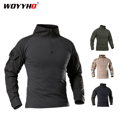 Men Outdoor Tactical Military Hiking T-Shirts Male Army Camouflage Long Sleeve Sports Shirt Breathable Hunting Fishing Clothes ► Photo 1/6