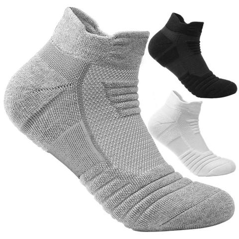 1 Pair Solid Color Thicken Men Running Football Basketball Breathable Sport Short Socks Sport Short Socks Sport Short Sock socki ► Photo 1/6