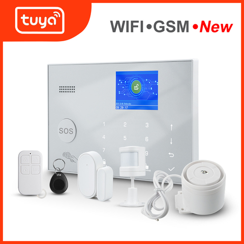 Awaywar Tuya Alarm System 433MHz Wireless WIFI GSM RFID Security kit APP Remote Control Burglar Smart Home PIR Door Detector ► Photo 1/6