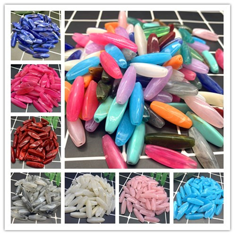 20pcs/lot 28x9mm Acrylic Spacer Beads 3 sides beads Large Hole Beads For DIY Jewelry necklace Making ► Photo 1/5