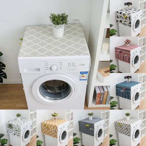 Geometric Rhombus Dust Covers Washing Machine Covers Refrigerator Dust Protector with Pocket Cotton Dust Covers Home Cleaning ► Photo 1/6