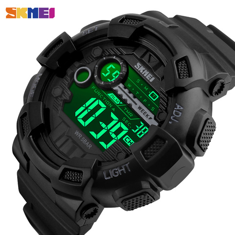 SKMEI Outdoor Sport Watch Men Multifunction 5Bar Waterproof PU Strap LED Display Watches Chrono Digital Watch reloj hombre 1243 ► Photo 1/6