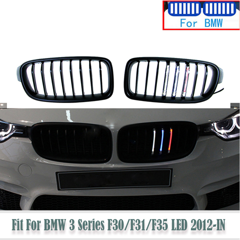 LED Performance Car Front Bumper Racing Kidney Grilles Replacement For BMW F30 F31 F35 3 Series 2022-2012 320i 325i 328i e39 ► Photo 1/6