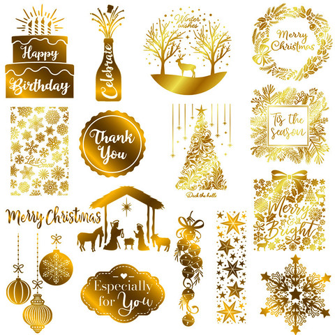 Merry Christmas Winter Wishes Merryand Bright Snow Hot Foil Plate for DIY Scrapbooking Letterpress Embossing Cards Crafts 2022 ► Photo 1/6