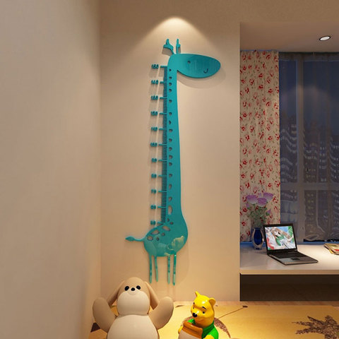Animal Giraffe Height Sticker Acrylic 3D Wall Stickers Growth Meter Children's Room Living Room Porch Nursery Decor Rangefinder ► Photo 1/6