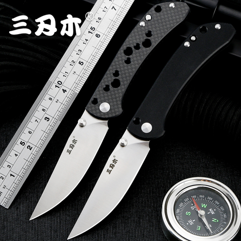 Sanrenmu 9165 EDC Folding Knife 12C27 Blade Pocket Multi Tools Belt Clip without Lock for Travel Camping and Hunting ► Photo 1/6